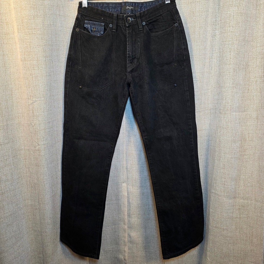 VTG Sean John Straight Leg Jeans Men's 30x31 Black Eagle Embroidery Hip Hop Y2K